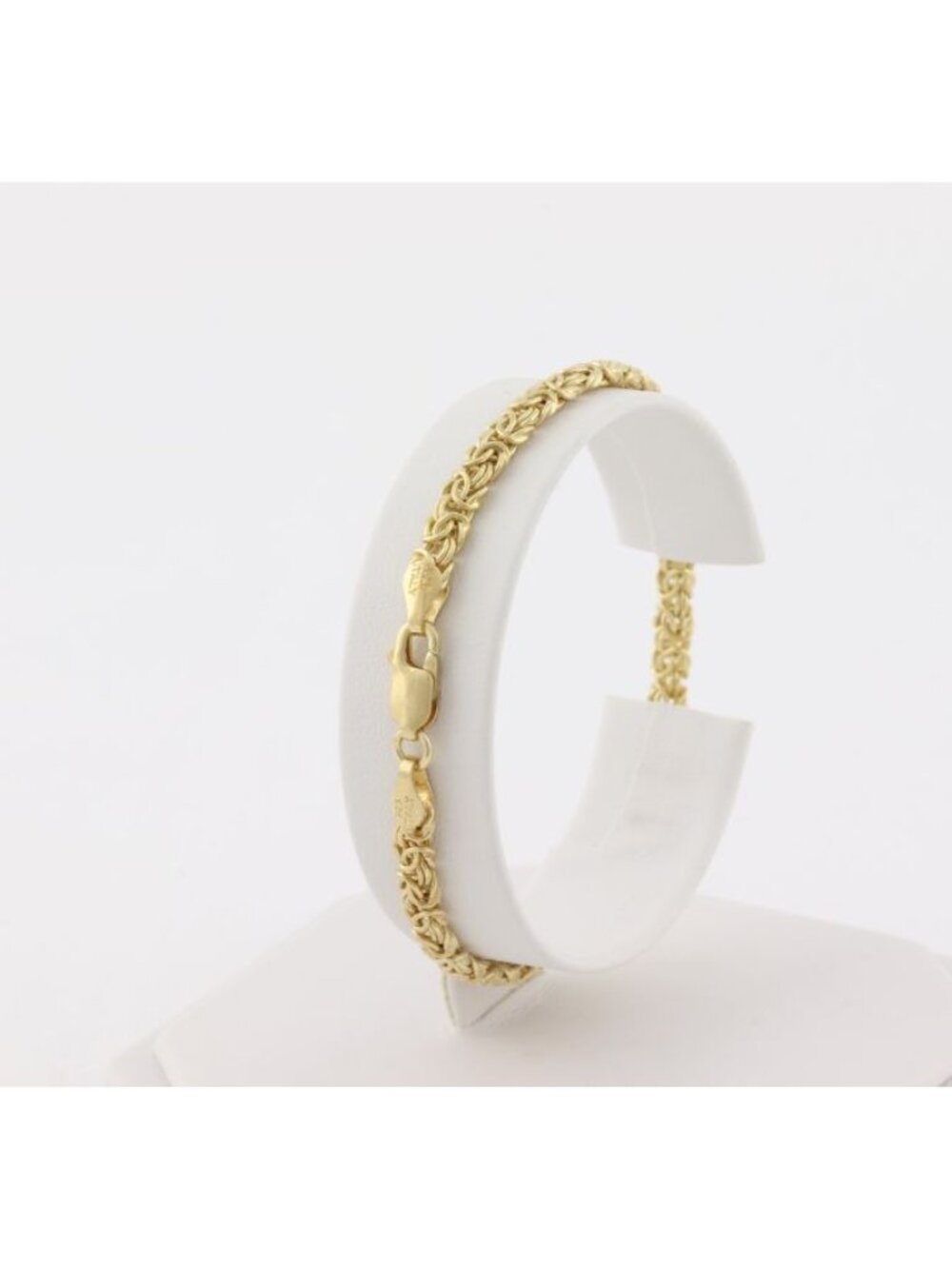 18k Yellow Gold Over Sterling Silver Byzantine Chain Bracelet 7 1/2" inch - Picture 4 of 7